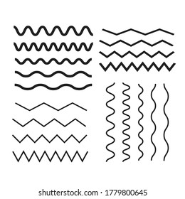 Bündel von Wavy. Horizontale Querlinien zwischen Curvet und Zickzack