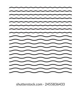 Set of wavy - curvy and zigzag - cross horizontal line design eps 10