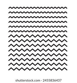 Set von Wavy - Curvy und Zick-Zack - Cross Horizontal Line Design eps 10