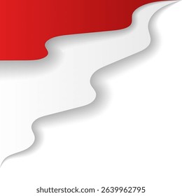Set of Wavy Dynamic Indonesian Flag Corner Header Frame Shape Vector Assets for Flyer, Banner, Poster, Etc. Corner Frame Shape