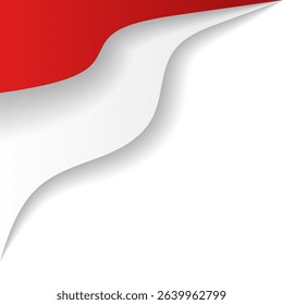 Set of Wavy Dynamic Indonesian Flag Corner Header Frame Shape Vector Assets for Flyer, Banner, Poster, Etc. Corner Frame Shape