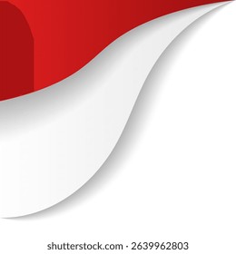 Set of Wavy Dynamic Indonesian Flag Corner Header Frame Shape Vector Assets for Flyer, Banner, Poster, Etc. Corner Frame Shape