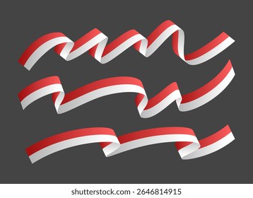 Wellen-Flag-Indonesien-Vektor festlegen