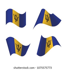 Set of wavy flags of Armen. Icons. Isolated Vector Illustration.

