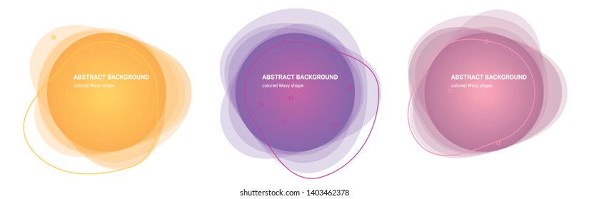 Set of Wavy Gradient Elements. Set of Abstract Blob Shaped Backgrounds for Flyers, Banners, Web Sites, Business Cards, Invitations, Gift Cards, Brochures, Landing Pages