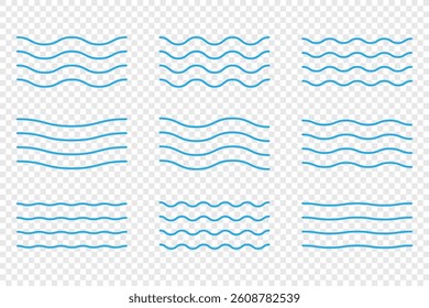 Set of wavy horizontal lines