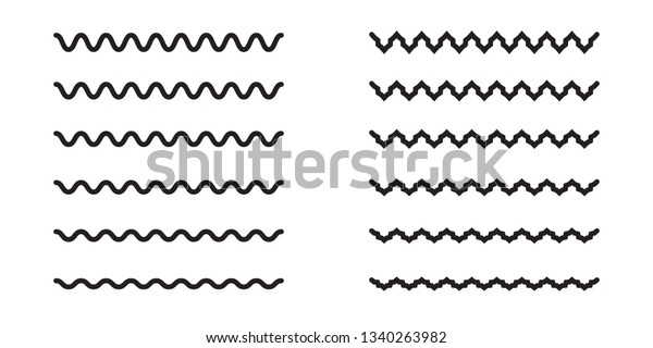 Set of wavy horizontal lines, abstract wavy\
lines. Vector design\
element