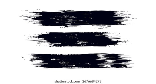 Set of wavy horizontal lines. Marker hand-drawn line border set and scribble design elements. Lines hand drawn paint brush stroke. grunge brushes, hand drawn ink strokes draw, vector illustration.