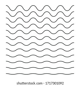 A set of wavy horizontal lines. Simple vector linear illustration.