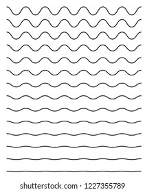 Set of wavy horizontal lines. Vector simple new design element .