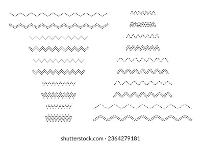 Set of wavy horizontal lines. Vector border design element