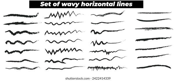 Conjunto de líneas horizontales onduladas. Vector simple nuevo elemento de diseño 0 9 0 8