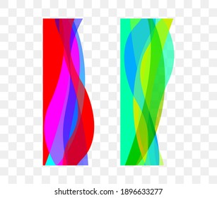 Set of wavy lines. Abstract color waves. Graphic design element. Vector illustration