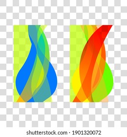 Conjunto de líneas onduladas. Olas de color abstractas. Elemento de diseño gráfico. Ilustración del vector