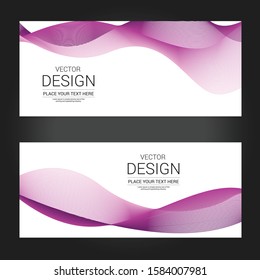 Set of wavy pink banners. Abstract illustration