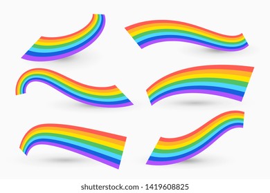 set of wavy rainbow design