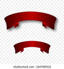 
Set of wavy red bows on an abstract background.
