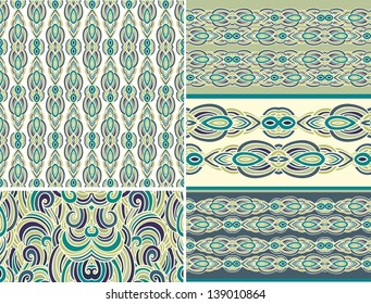 Set of  wavy sea patterns