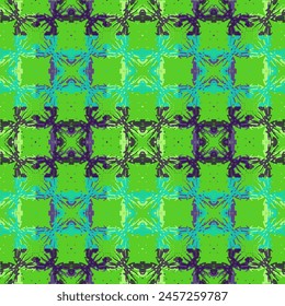 Set of Wavy Seamless Trippy Patterns in Psychedelic Colors.   Hand drawn seamless abstract pattern from tiles.