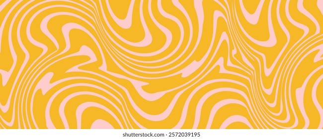 Set of Wavy Seamless Trippy Patterns in Psychedelic Colors. Abstract Vector Swirl Backgrounds.