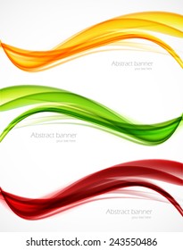 Set of wavy soft  banners. Abstract template design