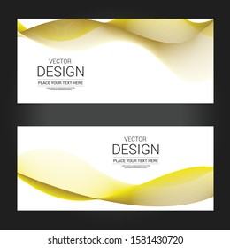 Set of wavy yellow banners. Abstract illustration