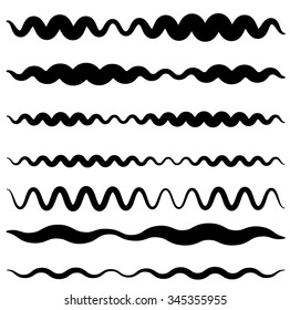 Set of wavy zigzag lines in different weights.