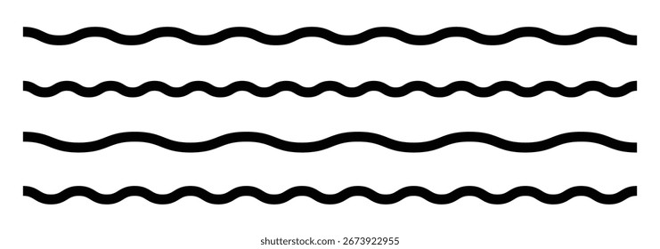 set of wavy or zigzag lines. Horizontal thin lines wave. Dotted line. Wave thin line background. 