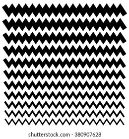 Set of wavy (zigzag) lines from thick to thin - Horizontal dividers
