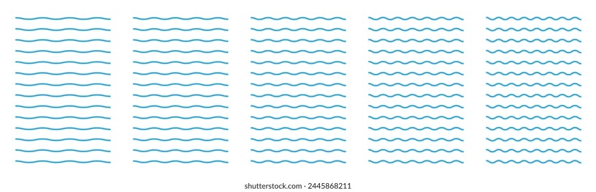 Set of wavy zigzag lines. Wave thin line background. Vector zigzag and wavy  horizontal underline. Vector illustration 