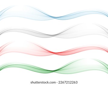Set of wavy,colored elements,abstract wave