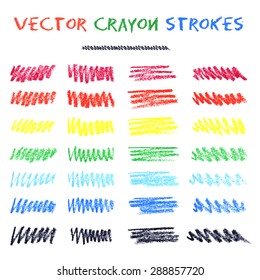 Set of wax crayon strokes. Vector illustration