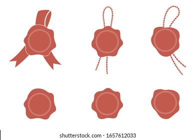 Set of wax prints, flat vector illustration
