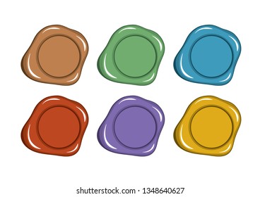 Set of wax seal icons vector. Illustration.