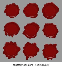 Set of wax seal signs. Design element or poster, greeting card, banner, flyer, decoration. Vector illustration