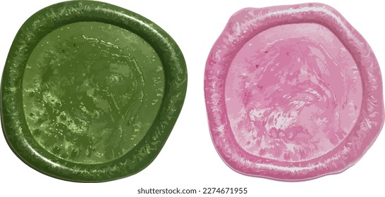 a set of wax seal stamp, pink and green, wedding invitation, honey moon, bridal shower, bachelorette, christmas, luxurious invite and certification, premium paper