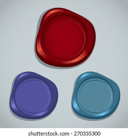 Set of Wax Seal : Vector Illustration