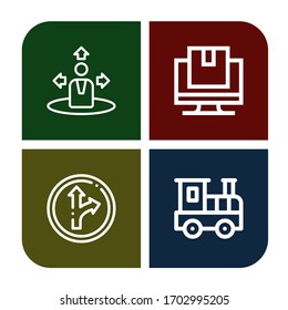 Set of way Icons. z. B. Navigation, Tracking, Verkehrszeichen, Eisenbahn , Wegsymbole