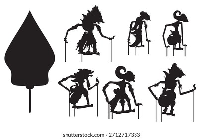 conjunto de Ilustración vectorial Wayang