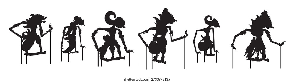 conjunto de Ilustración vectorial Wayang