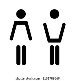 set of WC icons isolated on a white background gender male and female sign collection pictogram vector illustration EPS10