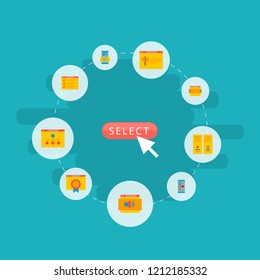 Set of wd icons flat style symbols with best quality website, website audio, server and other icons for your web mobile app logo design.