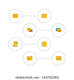 Set of wd icons flat style symbols with website analytics, copywriting, shop page and other icons for your web mobile app logo design.