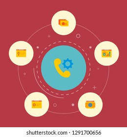 Set of wd icons flat style symbols with error page, tech support, website video and other icons for your web mobile app logo design.
