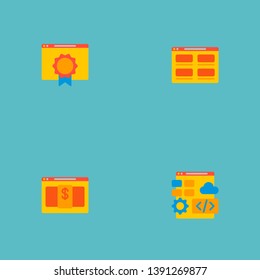 Set of wd icons flat style symbols with best quality website, pricing page, web development and other icons for your web mobile app logo design.