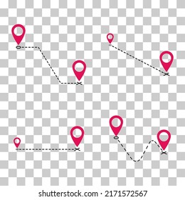 Juego de Hemos movido el diseño del anuncio, ubicación Símbolo del icono del vector, ilustración de navegación.