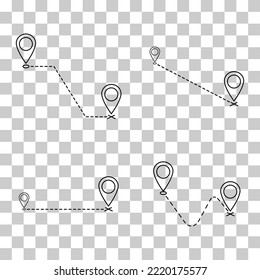 Set of We have moved announcement design, location Vector icon symbol, navigation illustration .