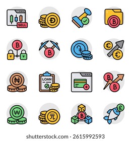 Set of Wealth Flat Icons