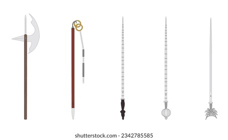 set of weapons isolated on white