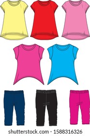 set wear for girt vector template for design
